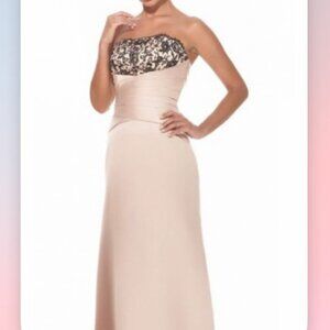 Alexia Designs Strapless Black and Cream Wedding Dress. FITS LIKE AN 8.